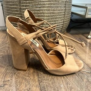 Steve Madden Nude Suede Lace Up Heels